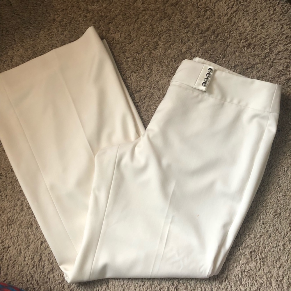Cream whbm wide leg pant.